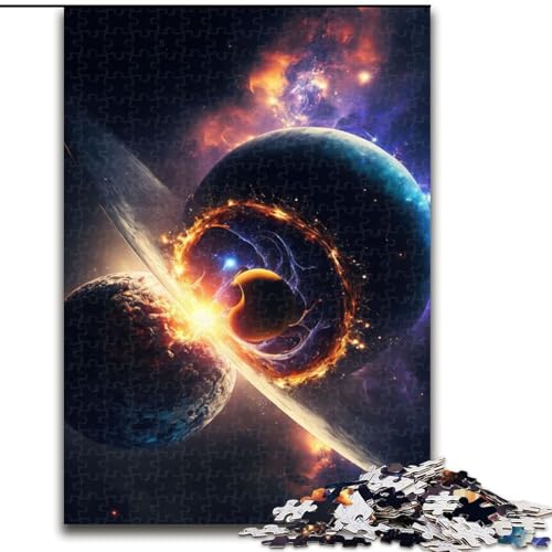 Puzzle „Colors of Space Planet“ für Erwachsene, 1000 Puzzles aus Holz, anspruchsvolles Denkspiel, Familienaktivität, Heimdekoration, Größe 50x75cm von LYXIANY