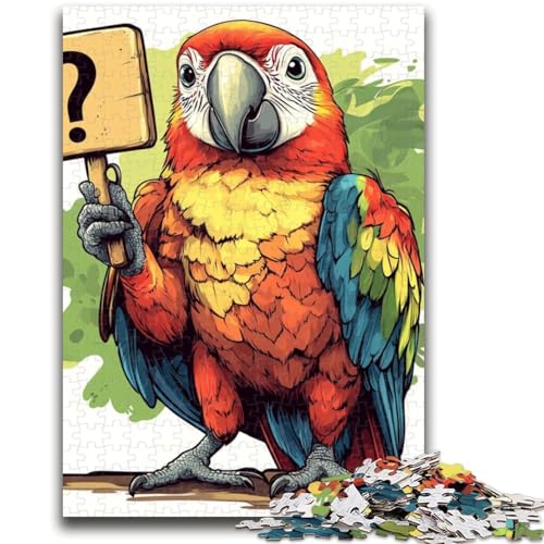 Puzzle „Der Papagei stellt Fragen“ für Teenager, 1000 Teile, Stressabbau, schwierige Herausforderung, geeignet als Schreibtischdekoration (50x75cm) von LYXIANY