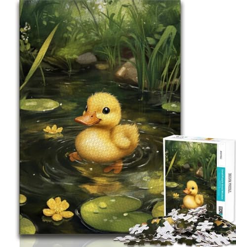 Puzzle „Kleine Ente im Lotusblatt“ für Teenager, 1000 Teile, Lernspiel, Herausforderungsspielzeug, ganze Familie (75x50cm) von LYXIANY
