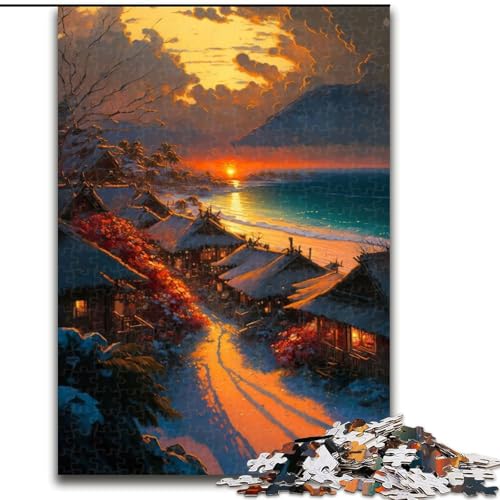 Puzzle „Sonnenuntergang am Meer“, 1000 Teile, für Erwachsene, Holzpuzzle, Weihnachten, Halloween, Ostern, Neujahr, Größe 50x75cm von LYXIANY