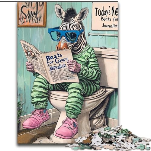 Puzzle „Zebra Go Toilet“ aus Pappe, 26x38cm, anspruchsvolles Denkspiel, Familienaktivität, Heimdekoration Puzzle „Zebra Go Toilet“ aus Pappe, 26x38cm, anspruchsvolles Denkspiel, Familienaktivität, Heimdekoration von LYXIANY