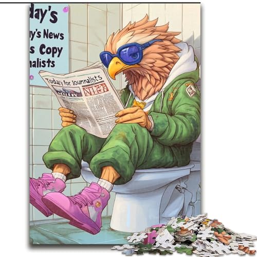 Puzzle 1000 Teile, „Eagle Go Toilet“, Puzzle für Erwachsene, 1000 Teile, perfekt für Familienspaß an Geburtstagen, Weihnachten, Größe: 50x75cm Puzzle 1000 Teile, „Eagle Go Toilet“, Puzzle für Erwachsene, 1000 Teile, perfekt für Familienspaß an Geburtstagen, Weihnachten, Größe: 50x75cm von LYXIANY