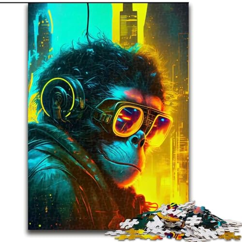 Puzzle 1000 Teile, Affen-Puzzle aus Karton, anspruchsvolles Denkspiel für Teenager, Spaß am Familienspielabend, Größe 38x26cm Puzzle 1000 Teile, Affen-Puzzle aus Karton, anspruchsvolles Denkspiel für Teenager, Spaß am Familienspielabend, Größe 38x26cm von LYXIANY