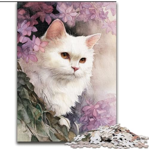 Puzzle 1000 Teile, Aquarell-Katzen-Puzzle aus Holz, Spaß für die ganze Familie, Basteln, perfekt für Geburtstage, Feiertage, Größe 50x75cm Puzzle 1000 Teile, Aquarell-Katzen-Puzzle aus Holz, Spaß für die ganze Familie, Basteln, perfekt für Geburtstage, Feiertage, Größe 50x75cm von LYXIANY