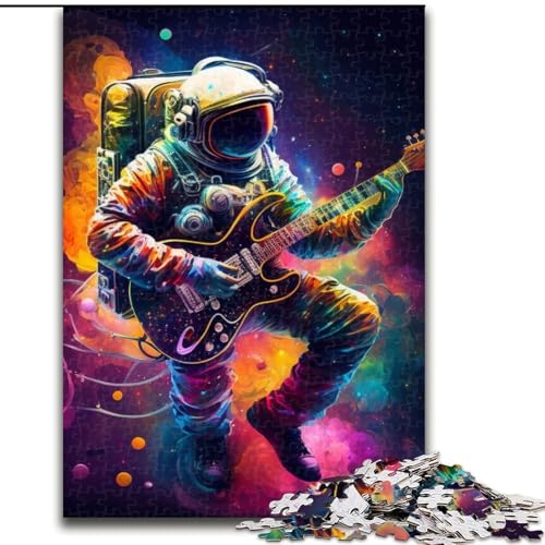 Puzzle 1000 Teile, Astronaut spielt Gitarre, schwierige Puzzles für Erwachsene, Familienaktivität, Heimdekoration zum Selbermachen, Größe: 50x75cm von LYXIANY
