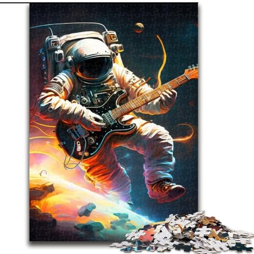 Puzzle 1000 Teile, Astronaut spielt Gitarre, schwierige Puzzles für Erwachsene, Familienaktivität, Heimdekoration zum Selbermachen, Größe: 50x75cm von LYXIANY