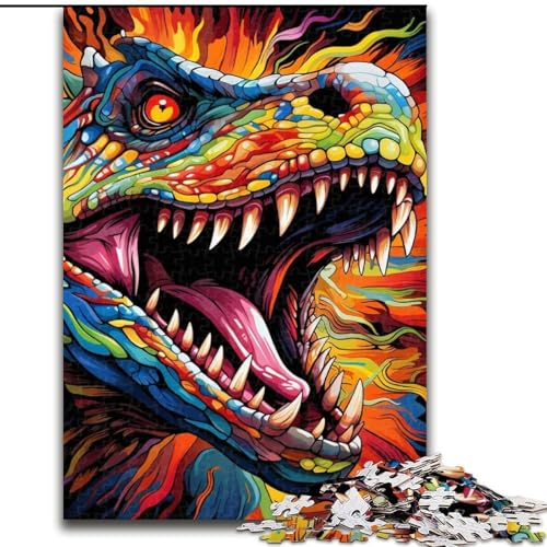 Puzzle 1000 Teile, Bunte Dinosaurier, Holzpuzzle für Erwachsene, 50x75cm, Geburtstage und Feiertage Puzzle 1000 Teile, Bunte Dinosaurier, Holzpuzzle für Erwachsene, 50x75cm, Geburtstage und Feiertage von LYXIANY