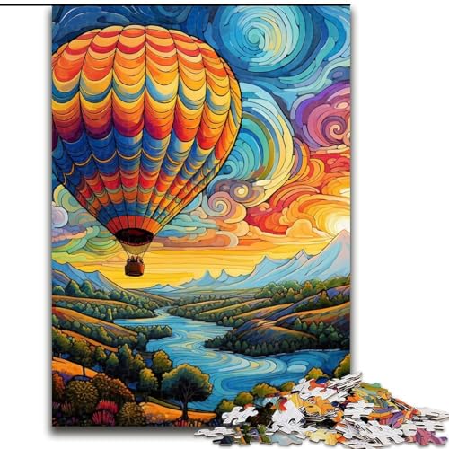 Puzzle 1000 Teile, Bunte Kunst, Heißluftballon, Puzzle für Erwachsene, 1000 Teile, für Jugendliche, Lernspiele, Geschenke, 26x38cm Puzzle 1000 Teile, Bunte Kunst, Heißluftballon, Puzzle für Erwachsene, 1000 Teile, für Jugendliche, Lernspiele, Geschenke, 26x38cm von LYXIANY