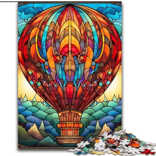 Puzzle 1000 Teile, Bunte Kunst, Heißluftballon, Puzzle für Erwachsene, 1000 Teile, für Jugendliche, Lernspiele, Geschenke, 26x38cm von LYXIANY