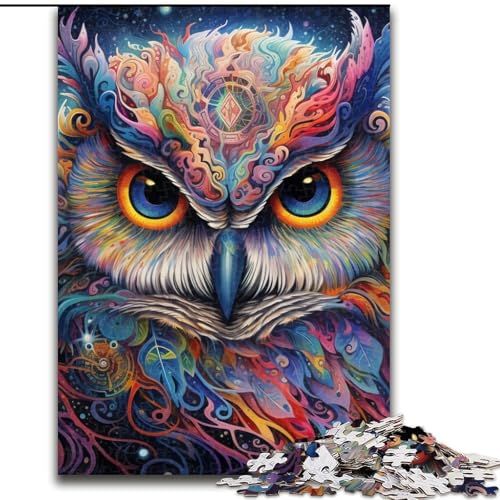 Puzzle 1000 Teile, Bunte Kunst-Eule, 1000-teiliges Puzzle, Spielzeug, Geschenk, pädagogisches, intellektuelles, entspannendes Spaßspiel für die ganze Familie, 26x38cm Puzzle 1000 Teile, Bunte Kunst-Eule, 1000-teiliges Puzzle, Spielzeug, Geschenk, pädagogisches, intellektuelles, entspannendes Spaßspiel für die ganze Familie, 26x38cm von LYXIANY