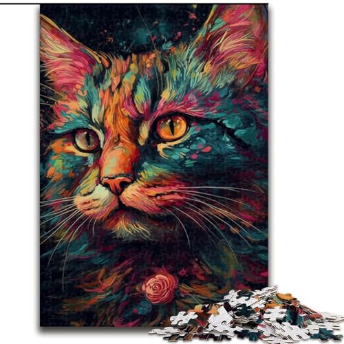Puzzle 1000 Teile, Bunte Weltraumkatzen, Holzpuzzle für Erwachsene, Größe 50x75cm, Denkspiel für Teenager und Familieninteraktion Puzzle 1000 Teile, Bunte Weltraumkatzen, Holzpuzzle für Erwachsene, Größe 50x75cm, Denkspiel für Teenager und Familieninteraktion von LYXIANY