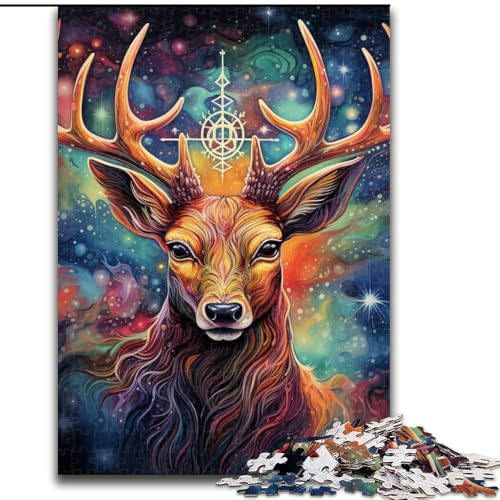 Puzzle 1000 Teile, Bunter Hirsch, 1000 Teile, Puzzle, Spielzeug, Geschenk, pädagogisches, intellektuelles, entspannendes Spaßspiel für die ganze Familie, 26x38cm Puzzle 1000 Teile, Bunter Hirsch, 1000 Teile, Puzzle, Spielzeug, Geschenk, pädagogisches, intellektuelles, entspannendes Spaßspiel für die ganze Familie, 26x38cm von LYXIANY