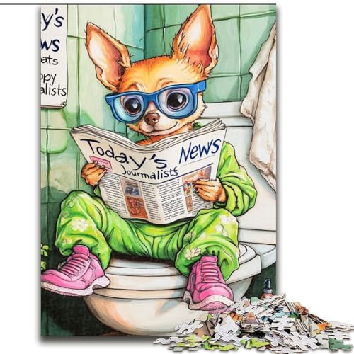 Puzzle 1000 Teile, Chihuahua Go Toilet, 1000 Teile, Puzzle, Geschenke, ideal für Büro, Schlafzimmer, Wohnzimmer, Dekoration, 50x75cm Puzzle 1000 Teile, Chihuahua Go Toilet, 1000 Teile, Puzzle, Geschenke, ideal für Büro, Schlafzimmer, Wohnzimmer, Dekoration, 50x75cm von LYXIANY