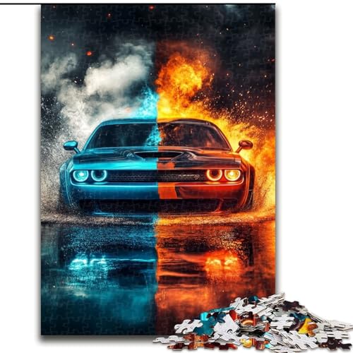 Puzzle 1000 Teile, EIS- und Feuer-Sportwagen-Puzzle aus Holz, anspruchsvolles Denkspiel für Teenager, interaktives Familienspiel, Größe 50x75cm Puzzle 1000 Teile, EIS- und Feuer-Sportwagen-Puzzle aus Holz, anspruchsvolles Denkspiel für Teenager, interaktives Familienspiel, Größe 50x75cm von LYXIANY