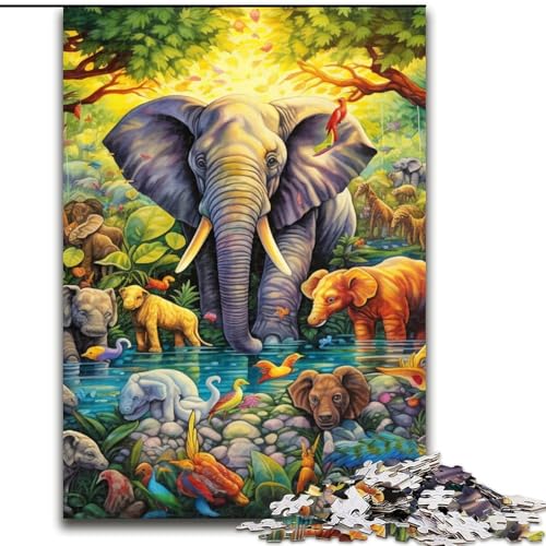 Puzzle 1000 Teile, Elefanten-Puzzle, 1000 Teile, Spielzeug, Geschenk, pädagogisches, intellektuelles, entspannendes Spaßspiel für die ganze Familie, 50x75cm Puzzle 1000 Teile, Elefanten-Puzzle, 1000 Teile, Spielzeug, Geschenk, pädagogisches, intellektuelles, entspannendes Spaßspiel für die ganze Familie, 50x75cm von LYXIANY