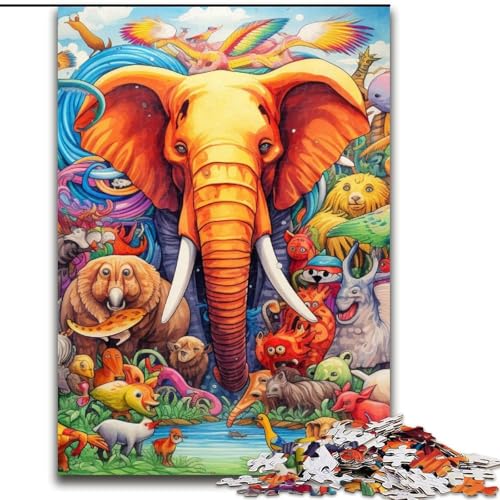 Puzzle 1000 Teile, Elefanten-Puzzle, 1000 Teile, Spielzeug, Geschenk, pädagogisches, intellektuelles, entspannendes Spaßspiel für die ganze Familie, 50x75cm Puzzle 1000 Teile, Elefanten-Puzzle, 1000 Teile, Spielzeug, Geschenk, pädagogisches, intellektuelles, entspannendes Spaßspiel für die ganze Familie, 50x75cm von LYXIANY