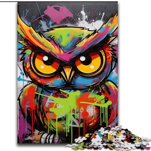 Puzzle 1000 Teile, Eulen-Graffiti-Malerei, 1000 Teile, Puzzle, Spielzeug, Geschenk, pädagogisches, intellektuelles, entspannendes Spaßspiel für die ganze Familie, 50x75cm Puzzle 1000 Teile, Eulen-Graffiti-Malerei, 1000 Teile, Puzzle, Spielzeug, Geschenk, pädagogisches, intellektuelles, entspannendes Spaßspiel für die ganze Familie, 50x75cm von LYXIANY