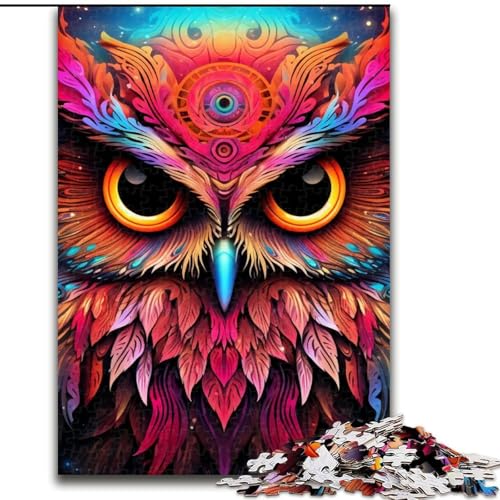 Puzzle 1000 Teile, Farbige Eule, Puzzle für Erwachsene, 1000 Teile, für Jugendliche, Lernspiele, Geschenke, 50x75cm von LYXIANY