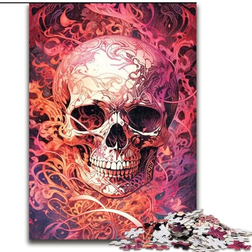 Puzzle 1000 Teile, Farbiger Totenkopf, Holzpuzzle, interaktives Familienspiel, Denksportaufgabe, Lernspielzeug, Größe 50x75cm Puzzle 1000 Teile, Farbiger Totenkopf, Holzpuzzle, interaktives Familienspiel, Denksportaufgabe, Lernspielzeug, Größe 50x75cm von LYXIANY