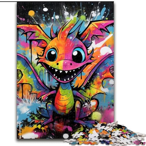 Puzzle 1000 Teile, Fliegender Drache, Graffiti-Malerei, Puzzle für Erwachsene, 1000 Teile, für Jugendliche, Lernspiele, Geschenke, 50x75cm Puzzle 1000 Teile, Fliegender Drache, Graffiti-Malerei, Puzzle für Erwachsene, 1000 Teile, für Jugendliche, Lernspiele, Geschenke, 50x75cm von LYXIANY