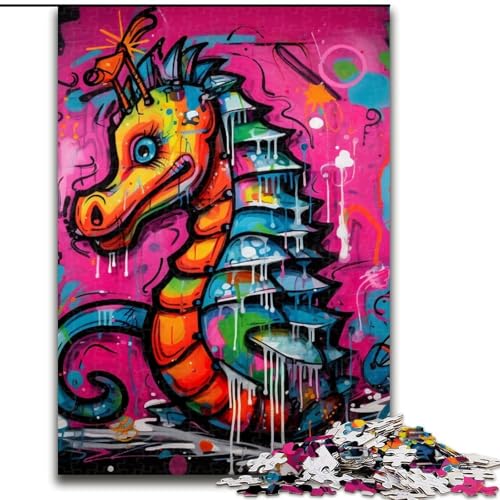 Puzzle 1000 Teile, Graffiti-Malerei, Seepferdchen, anspruchsvolle Puzzles, 50x75cm, kompliziertes Design für Teenager, DIY-Dekor und gehirnfördernder Spaß Puzzle 1000 Teile, Graffiti-Malerei, Seepferdchen, anspruchsvolle Puzzles, 50x75cm, kompliziertes Design für Teenager, DIY-Dekor und gehirnfördernder Spaß von LYXIANY