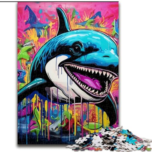 Puzzle 1000 Teile, Graffiti-Malerei, Wal, 1000 Teile, Puzzle, Spielzeug, Geschenk, pädagogisches, intellektuelles, entspannendes Spaßspiel für die ganze Familie, 26x38cm Puzzle 1000 Teile, Graffiti-Malerei, Wal, 1000 Teile, Puzzle, Spielzeug, Geschenk, pädagogisches, intellektuelles, entspannendes Spaßspiel für die ganze Familie, 26x38cm von LYXIANY