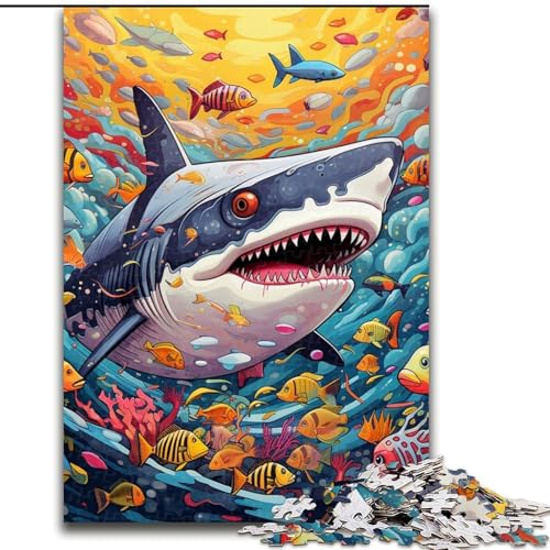 Puzzle 1000 Teile, Hai, 1000 Teile, Puzzle, Spielzeug, Geschenk, pädagogisches, intellektuelles, entspannendes Spaßspiel für die ganze Familie, 26x38cm Puzzle 1000 Teile, Hai, 1000 Teile, Puzzle, Spielzeug, Geschenk, pädagogisches, intellektuelles, entspannendes Spaßspiel für die ganze Familie, 26x38cm von LYXIANY