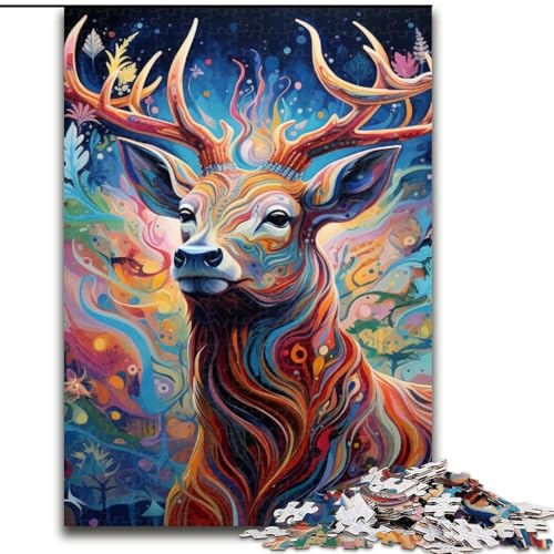 Puzzle 1000 Teile, Hirsch, psychedelische Kunst, 1000 Teile, Puzzle, Spielzeug, Geschenk, pädagogisches, intellektuelles, entspannendes Spaßspiel für die ganze Familie, 50x75cm Puzzle 1000 Teile, Hirsch, psychedelische Kunst, 1000 Teile, Puzzle, Spielzeug, Geschenk, pädagogisches, intellektuelles, entspannendes Spaßspiel für die ganze Familie, 50x75cm von LYXIANY