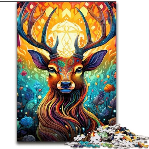 Puzzle 1000 Teile, Hirsch, psychedelische Kunst, Puzzle 1000 Teile für Erwachsene, interaktives Familienspiel, DIY-Heimdekoration, Gehirn-Herausforderung, Geschenk, 50x75cm Puzzle 1000 Teile, Hirsch, psychedelische Kunst, Puzzle 1000 Teile für Erwachsene, interaktives Familienspiel, DIY-Heimdekoration, Gehirn-Herausforderung, Geschenk, 50x75cm von LYXIANY