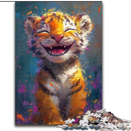 Puzzle 1000 Teile, Lächelndes Tigerbaby, Holzpuzzle für Erwachsene, Größe 50x75cm, Denkspiel für Teenager und Familieninteraktion Puzzle 1000 Teile, Lächelndes Tigerbaby, Holzpuzzle für Erwachsene, Größe 50x75cm, Denkspiel für Teenager und Familieninteraktion von LYXIANY