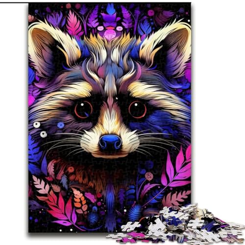 Puzzle 1000 Teile, Lila Waschbär, 1000 Teile Puzzle, Geschenke, Ideal für Büro, Schlafzimmer, Wohnzimmer-Dekor, 26x38cm Puzzle 1000 Teile, Lila Waschbär, 1000 Teile Puzzle, Geschenke, Ideal für Büro, Schlafzimmer, Wohnzimmer-Dekor, 26x38cm von LYXIANY