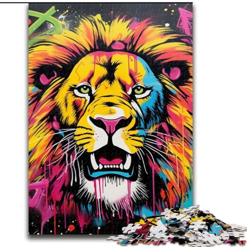 Puzzle 1000 Teile, Löwen-Graffiti-Kunst, Puzzle für Erwachsene, 1000 Teile, für Jugendliche, Lernspiele, Geschenke, 50x75cm Puzzle 1000 Teile, Löwen-Graffiti-Kunst, Puzzle für Erwachsene, 1000 Teile, für Jugendliche, Lernspiele, Geschenke, 50x75cm von LYXIANY