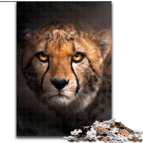Puzzle 1000 Teile, Porträt eines wütenden Geparden, Holzpuzzle für Erwachsene, Größe 50x75cm, Denkspiel für Teenager und Familieninteraktion von LYXIANY