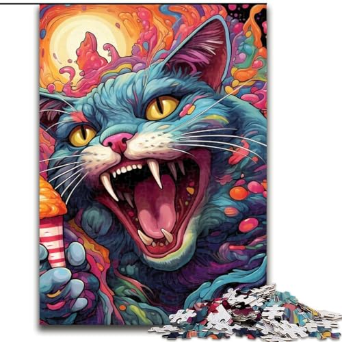 Puzzle 1000 Teile, Psychedelische Katze, anspruchsvolles Puzzle, anspruchsvolles Denkspiel für Teenager, Spaß am Familienspielabend, 50x75cm Puzzle 1000 Teile, Psychedelische Katze, anspruchsvolles Puzzle, anspruchsvolles Denkspiel für Teenager, Spaß am Familienspielabend, 50x75cm von LYXIANY