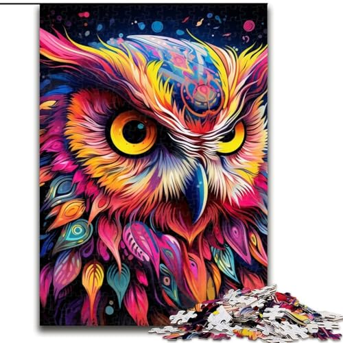 Puzzle 1000 Teile, Rosa Eule, anspruchsvolles Puzzle, anspruchsvolles Denkspiel für Teenager, Spaß am Familienspielabend, 26x38cm von LYXIANY