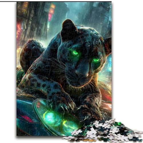Puzzle 1000 Teile, Schwarzer Leopard, Puzzle aus Holz, anspruchsvolles Denkspiel für Teenager, Familienspaß, interaktives Spiel, Größe 50x75cm Puzzle 1000 Teile, Schwarzer Leopard, Puzzle aus Holz, anspruchsvolles Denkspiel für Teenager, Familienspaß, interaktives Spiel, Größe 50x75cm von LYXIANY