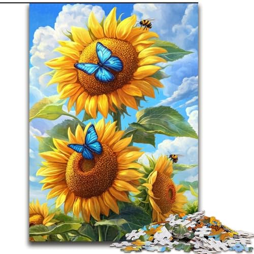 Puzzle 1000 Teile, Sonnenblumen-Schmetterlings-Puzzle aus Holz, Spaß für die ganze Familie, Basteln, perfekt für Geburtstage, Feiertage, Größe 50x75cm Puzzle 1000 Teile, Sonnenblumen-Schmetterlings-Puzzle aus Holz, Spaß für die ganze Familie, Basteln, perfekt für Geburtstage, Feiertage, Größe 50x75cm von LYXIANY