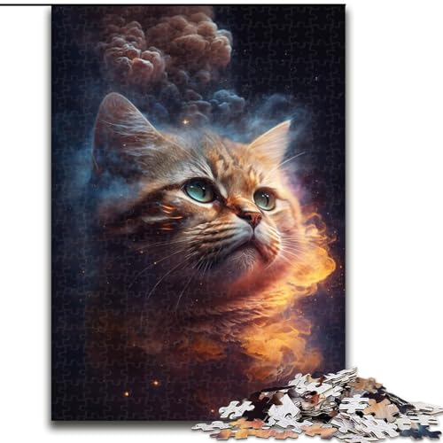 Puzzle 1000 Teile, Tier, Wolke, Katze, Holzpuzzle für Erwachsene, Größe 50x75cm, Denkspiel für Teenager und Familieninteraktion von LYXIANY