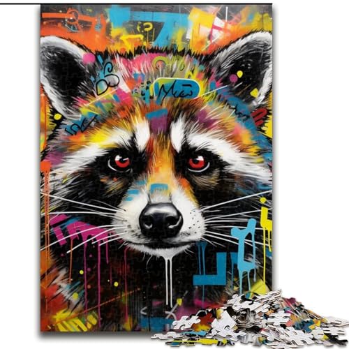 Puzzle 1000 Teile, Waschbär-Graffiti, Puzzle für Erwachsene, 1000 Teile, für Jugendliche, Lernspiele, Geschenke, 26x38cm Puzzle 1000 Teile, Waschbär-Graffiti, Puzzle für Erwachsene, 1000 Teile, für Jugendliche, Lernspiele, Geschenke, 26x38cm von LYXIANY