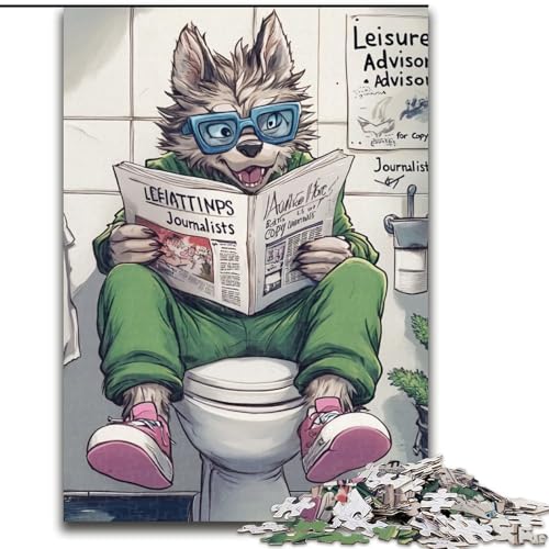 Puzzle 1000 Teile, Wolf Go Toilet, Puzzle für Erwachsene, 1000 Teile, perfekt für Familienspaß an Geburtstagen, Weihnachten, Größe: 50x75cm Puzzle 1000 Teile, Wolf Go Toilet, Puzzle für Erwachsene, 1000 Teile, perfekt für Familienspaß an Geburtstagen, Weihnachten, Größe: 50x75cm von LYXIANY