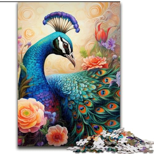 Puzzle 1000 Teile, bunt, Kunst, Pfau, 1000 Teile, Puzzle, Spielzeug, Geschenk, pädagogisches, intellektuelles, entspannendes Spaßspiel für die ganze Familie, 26x38cm Puzzle 1000 Teile, bunt, Kunst, Pfau, 1000 Teile, Puzzle, Spielzeug, Geschenk, pädagogisches, intellektuelles, entspannendes Spaßspiel für die ganze Familie, 26x38cm von LYXIANY