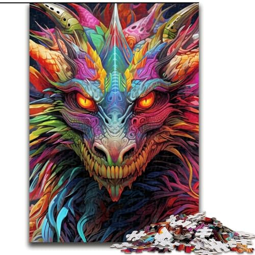 Puzzle 1000 Teile, bunter Kunstdrache, 1000-teiliges Puzzle, Spielzeug, Geschenk, pädagogisches intellektuelles Dekomprimierungsspaß, Familienspiel, 26x38cm Puzzle 1000 Teile, bunter Kunstdrache, 1000-teiliges Puzzle, Spielzeug, Geschenk, pädagogisches intellektuelles Dekomprimierungsspaß, Familienspiel, 26x38cm von LYXIANY