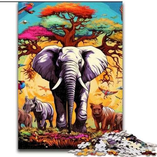 Puzzle 1000 Teile, bunter Kunstelefant, 1000 Teile, Puzzle, Spielzeug, Geschenk, pädagogisches, intellektuelles, entspannendes Spaßspiel für die ganze Familie, 50x75cm Puzzle 1000 Teile, bunter Kunstelefant, 1000 Teile, Puzzle, Spielzeug, Geschenk, pädagogisches, intellektuelles, entspannendes Spaßspiel für die ganze Familie, 50x75cm von LYXIANY