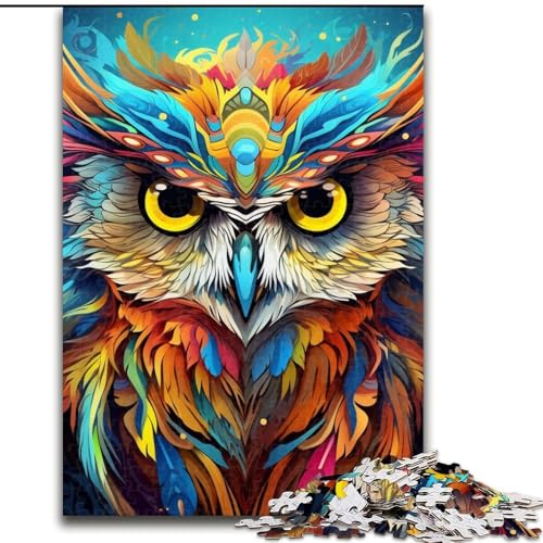 Puzzle 1000 Teile, buntes Kunst-Eulen-Puzzle für Erwachsene, 1000 Teile, für Jugendliche, Lernspiele, Geschenke, 26x38cm von LYXIANY