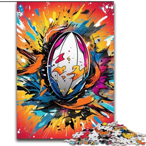 Puzzle 1000 Teile, buntes Rugby-Puzzle für Erwachsene, 1000 Teile, für Jugendliche, Lernspiele, Geschenke, 26x38cm Puzzle 1000 Teile, buntes Rugby-Puzzle für Erwachsene, 1000 Teile, für Jugendliche, Lernspiele, Geschenke, 26x38cm von LYXIANY