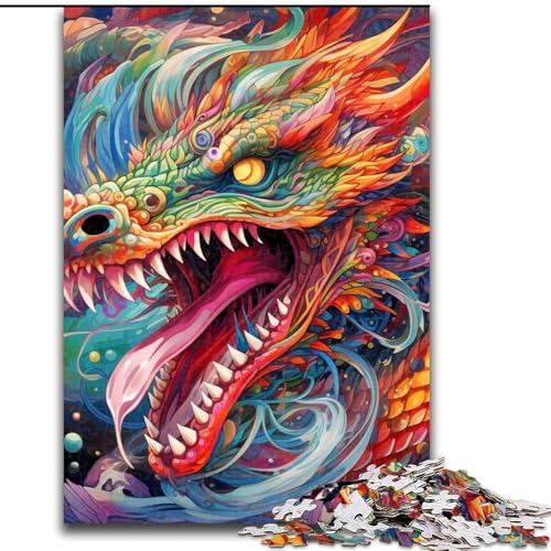 Puzzle 1000 Teile, buntes chinesisches Drachen-Puzzle für Erwachsene, 1000 Teile, für Jugendliche, Lernspiele, Geschenke, 26x38cm Puzzle 1000 Teile, buntes chinesisches Drachen-Puzzle für Erwachsene, 1000 Teile, für Jugendliche, Lernspiele, Geschenke, 26x38cm von LYXIANY
