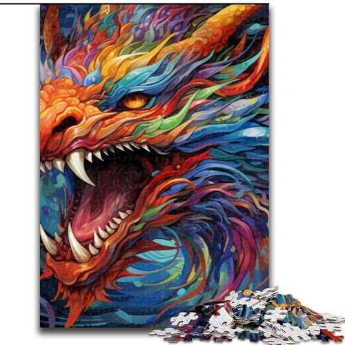 Puzzle 1000 Teile, buntes chinesisches Drachen-Puzzle für Erwachsene, 1000 Teile, für Jugendliche, Lernspiele, Geschenke, 26x38cm Puzzle 1000 Teile, buntes chinesisches Drachen-Puzzle für Erwachsene, 1000 Teile, für Jugendliche, Lernspiele, Geschenke, 26x38cm von LYXIANY