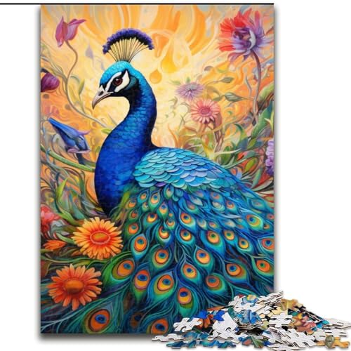 Puzzle 1000 Teile, farbenfroher Kunst-Pfau, Holzpuzzle für Erwachsene, 50x75cm, Geburtstage und Feiertage Puzzle 1000 Teile, farbenfroher Kunst-Pfau, Holzpuzzle für Erwachsene, 50x75cm, Geburtstage und Feiertage von LYXIANY