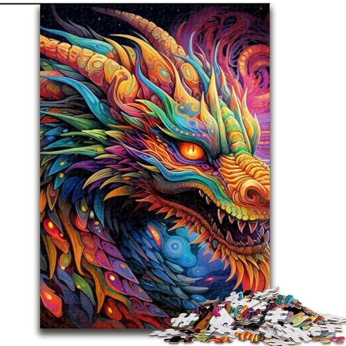 Puzzle 1000 Teile, farbenfrohes Kunst-Drachen-Puzzle für Erwachsene, 1000 Teile, für Jugendliche, Lernspiele, Geschenke, 50x75cm Puzzle 1000 Teile, farbenfrohes Kunst-Drachen-Puzzle für Erwachsene, 1000 Teile, für Jugendliche, Lernspiele, Geschenke, 50x75cm von LYXIANY