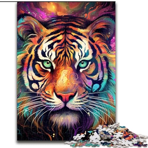 Puzzle 1000 Teile, farbenfrohes Kunst-Tiger-Puzzle, 1000 Teile für Erwachsene, interaktives Familienspiel, DIY-Heimdekoration, Gehirn-Herausforderung, Geschenk, 26x38cm Puzzle 1000 Teile, farbenfrohes Kunst-Tiger-Puzzle, 1000 Teile für Erwachsene, interaktives Familienspiel, DIY-Heimdekoration, Gehirn-Herausforderung, Geschenk, 26x38cm von LYXIANY